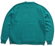 画像2: 80s USA製 RUSSELLラッセル TC 刺繍 前V スウェット 緑 XL (2)