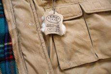 画像6: 90s Willow Bay タータンチェック ネルライナー 中綿入り ベスト カーキ XXXL★特大 (6)