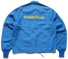 画像2: 70s GOODYEAR パッチ付き ライン入り レーシングジャケット 水色 (2)