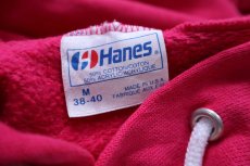 画像5: 80s USA製 Hanes MENOGYN YMCA スウェットパーカー ショッキングピンク M★フーディー (5)