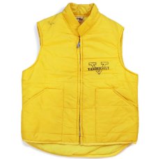 画像1: 80s USA製 Chalk Line VANDERBILT 中綿入り ナイロンベスト 黄 L (1)