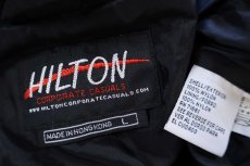 画像4: 00s HILTON Skills USA Collision Repair Technology フレイムス 刺繍 ナイロンジャケット 黒 L★ファイヤーパターン (4)