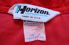 画像4: 80s USA製 Horizon Snap-onスナップオン パッチ付き ツートン ヨーク切り替え 中綿入り ナイロン レーシングベスト 赤×ベージュ XL (4)