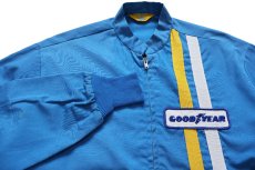 画像3: 70s GOODYEAR パッチ付き ライン入り レーシングジャケット 水色 (3)