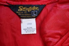 画像4: 70s USA製 Swingster Moor Man's ロゴ パッチ付き 中綿入り ナイロンベスト 赤 L (4)