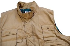 画像3: 90s Willow Bay タータンチェック ネルライナー 中綿入り ベスト カーキ XXXL★特大 (3)