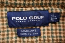 画像4: 90s POLO GOLF ラルフローレン MARLOWE 千鳥格子 コットン ライト フランネルシャツ L (4)