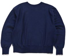画像2: 00s メキシコ製 Championチャンピオン NAVAL JUSTICE SCHOOL ひび割れプリント リバースウィーブ スウェット 紺 L (2)