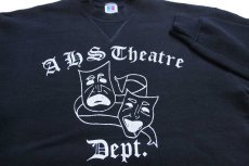 画像3: 80s USA製 RUSSELLラッセル AHS Theatre Dept. トゥーフェイス 前V スウェット 黒 M (3)
