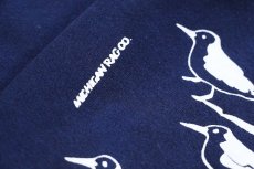 画像4: 90s USA製 MICHIGAN RAGミシガンラグ カモメ アート 両面&袖プリント スウェット 紺 M★RUSSELLラッセル (4)