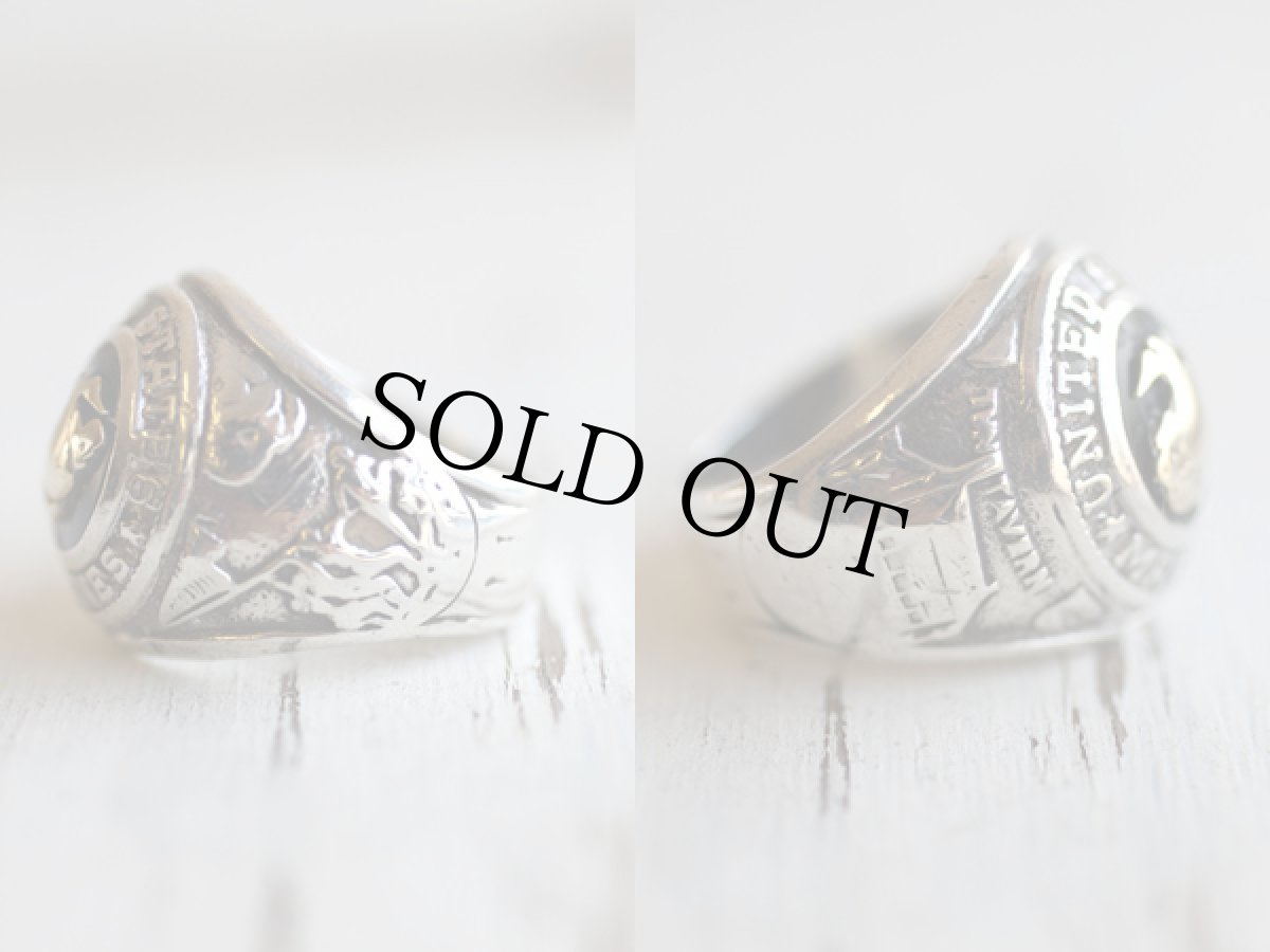 画像2: ビンテージ USMC 硫黄島 ミリタリー シルバーリング★WW2 (2)