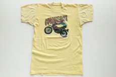 画像2: 70s KAWASAKIカワサキ モトクロス Tシャツ 薄黄 (2)