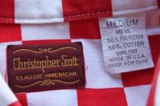 画像3: 70s USA製 赤白チェッカー柄 半袖シャツ M (3)