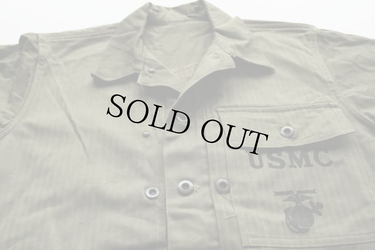 画像2: デッドストック★40s 米軍 USMC P-44 HBT ヘリンボーンツイルジャケット 36★M-44 (2)
