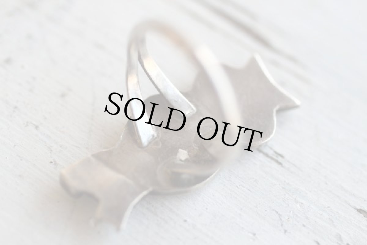 画像2: インディアンジュエリー ズニ族 フクロウ シルバーリング (2)