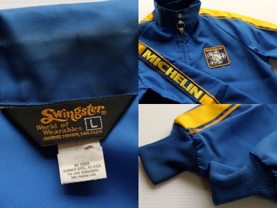 画像2: 70s Swingster MICHELIN ミシュランマン ビバンダム パッチ付き ナイロン レーシングジャケット L