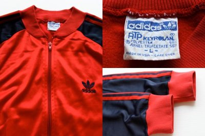 画像2: 80s USA製 adidasアディダス ATP トラックジャケット 赤×紺 L★ジャージ