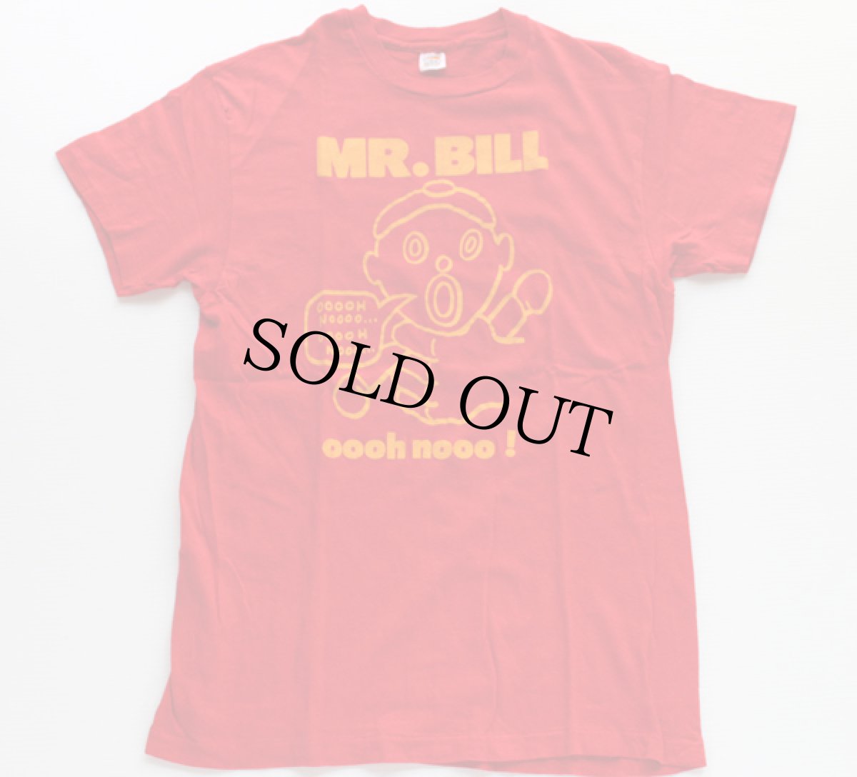 画像2: 70s USA製 Hanes MR.BILL Tシャツ 赤 L (2)