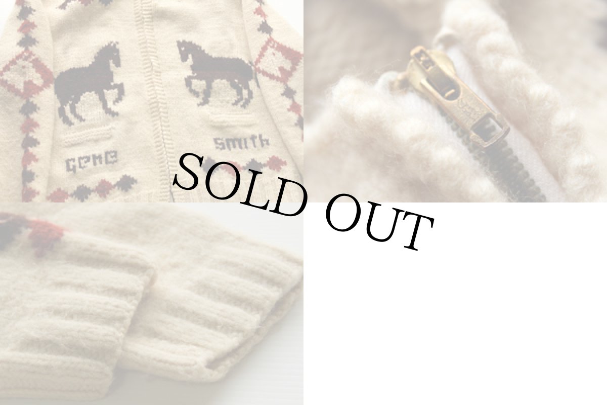 画像3: 60s 馬柄  ウール カウチンセーター (3)