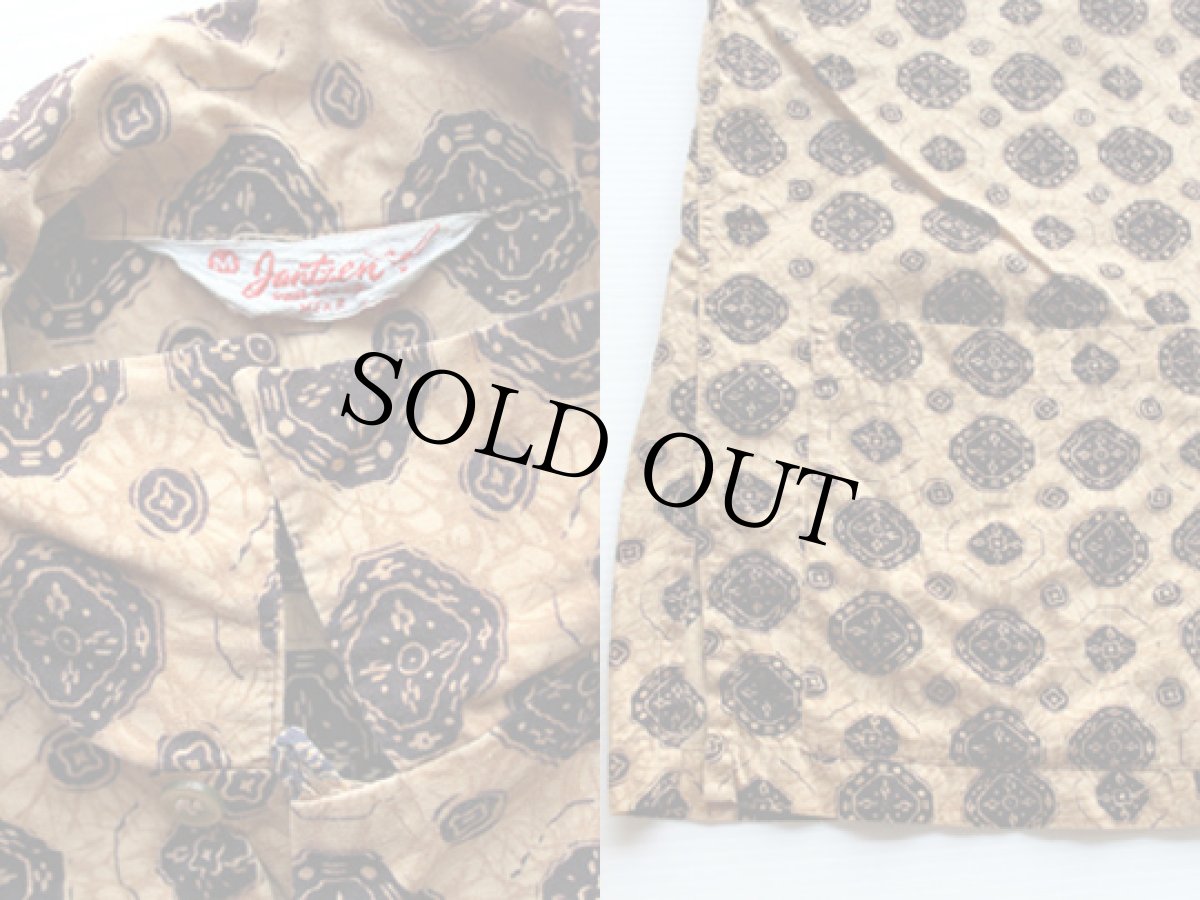 画像3: 50s Jantzen 総柄 半袖 オープンカラー コットンシャツ M (3)