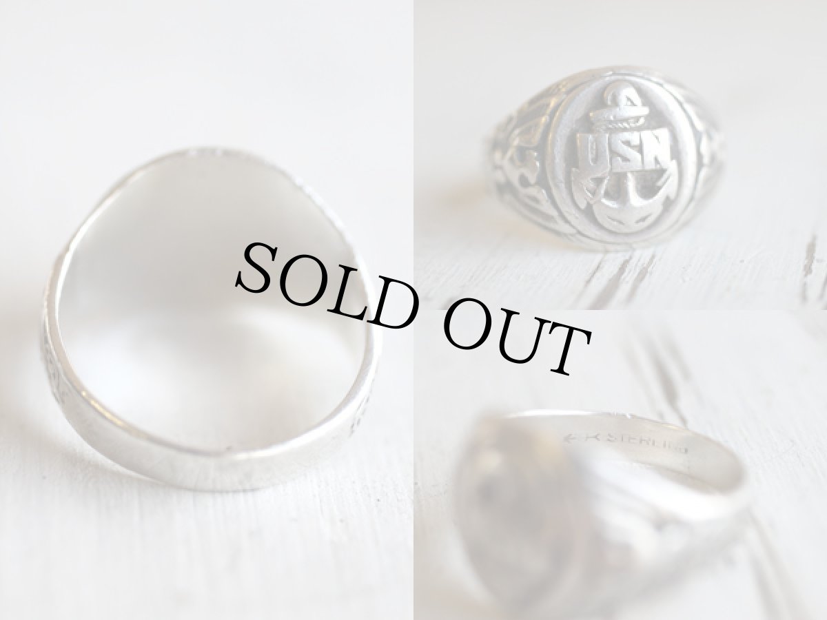 画像3: ビンテージ U.S.NAVY ミリタリーリング★USN WW2 シルバー (3)