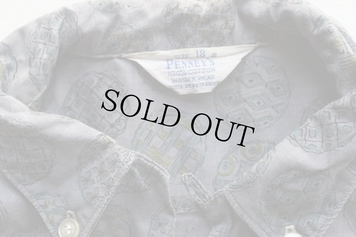 画像3: 50s PENNEY'S 総柄 半袖 コットンシャツ BOYS 18 (3)