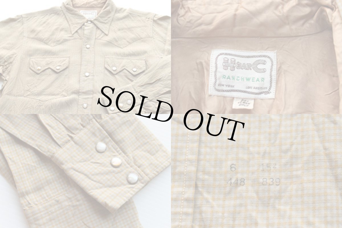 画像3: 50s HBARC チェック レーヨン ウエスタンシャツ 15 (3)