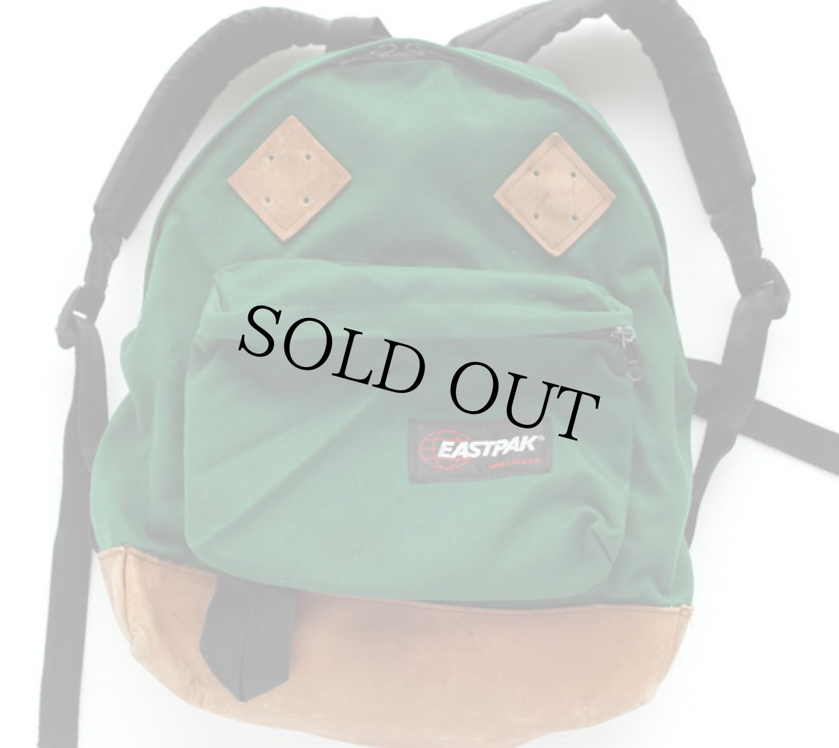 画像2: 80s USA製 EASTPAKイーストパック ボトムレザー リュックサック 緑 (2)