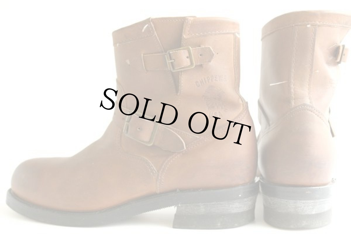 画像2: 90s USA製 CHIPPEWAチペワ PT91 ショートエンジニアブーツ 茶 10 (2)