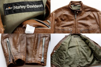 画像2: 70s AMF Harley-Davidsonハーレー ダビッドソン シングルライダース レザージャケット 36