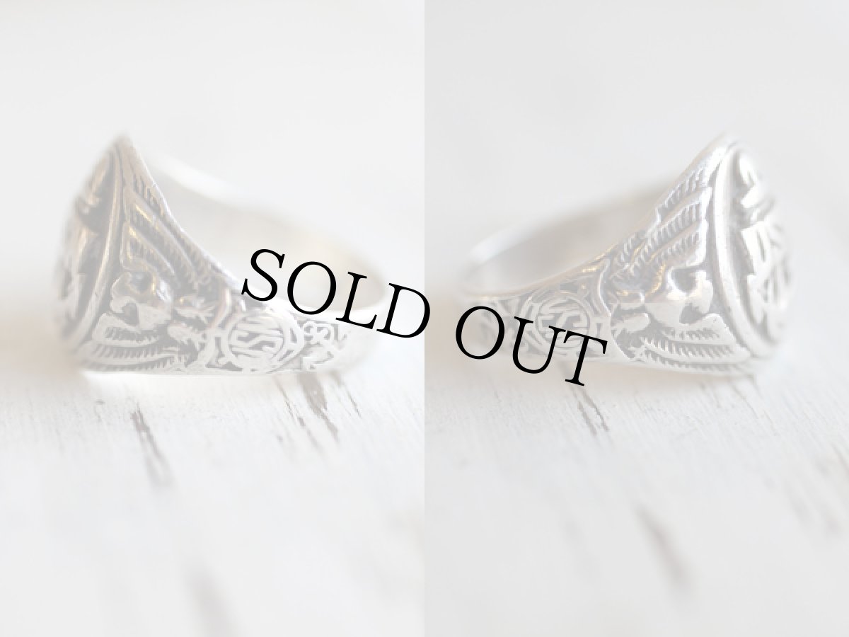 画像2: ビンテージ U.S.NAVY ミリタリーリング★USN WW2 シルバー (2)