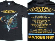 画像1: 80s USA製 BOSTON U.S.TOUR 1987 バンドTシャツ 黒 L (1)