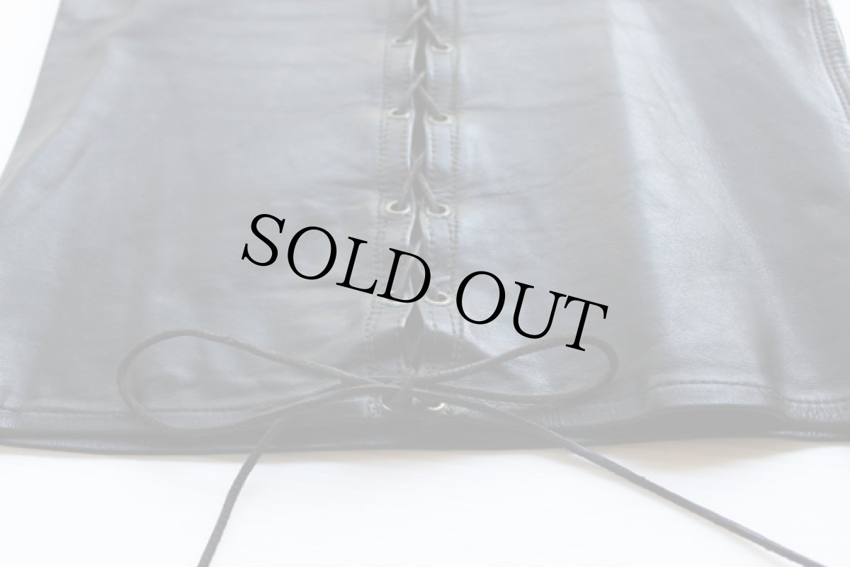 画像3: 60s レースアップ レザーベスト (3)