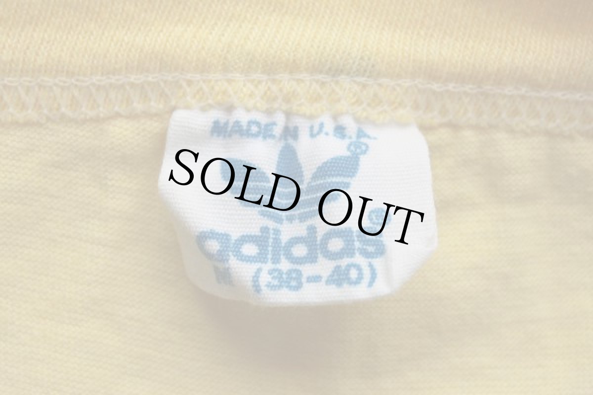 画像3: 80s USA製 adidasアディダス トレフォイル ビッグロゴ Tシャツ 黄 M (3)