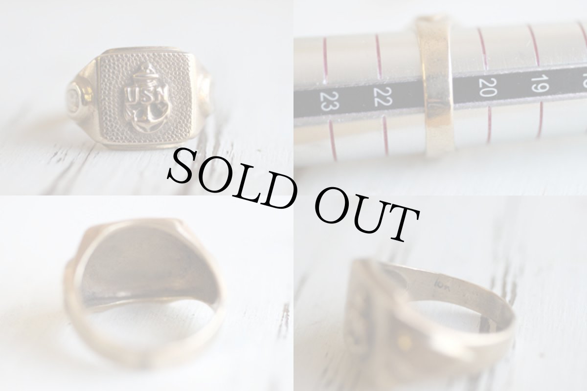 画像3: ビンテージ U.S.NAVY ミリタリーリング 10K ゴールド (3)