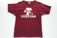 画像2: 80s USA製 Championチャンピオン スヌーピー TEXAS A&M コットンTシャツ XL (2)