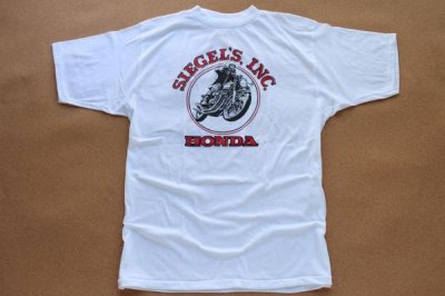 画像1: 80s USA製 Collegiate Pacific HONDAホンダ 染み込みプリント Tシャツ XL★CB750