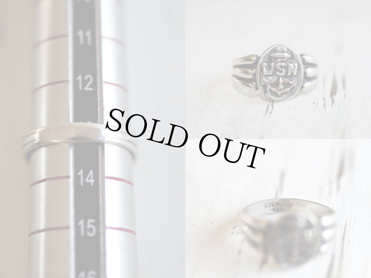 画像3: ビンテージ U.S.NAVY ミリタリーリング★シルバー ピンキー (3)