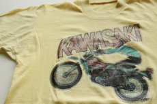 画像1: 70s KAWASAKIカワサキ モトクロス Tシャツ 薄黄 (1)