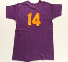 画像3: 70s USA製 RUSSELLラッセル 14 ナンバリング コットンTシャツ 紫 M (3)