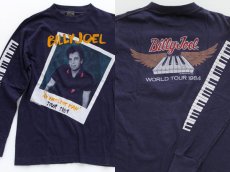 画像2: 80s USA製 BILLY JOELビリージョエル 鍵盤 1984 ツアー コットン 長袖Tシャツ 紺 S (2)