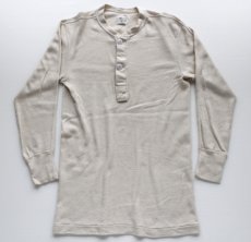 画像2: デッドストック★70s 米軍 ヘンリーネック ウール×コットン アンダーシャツ S (2)