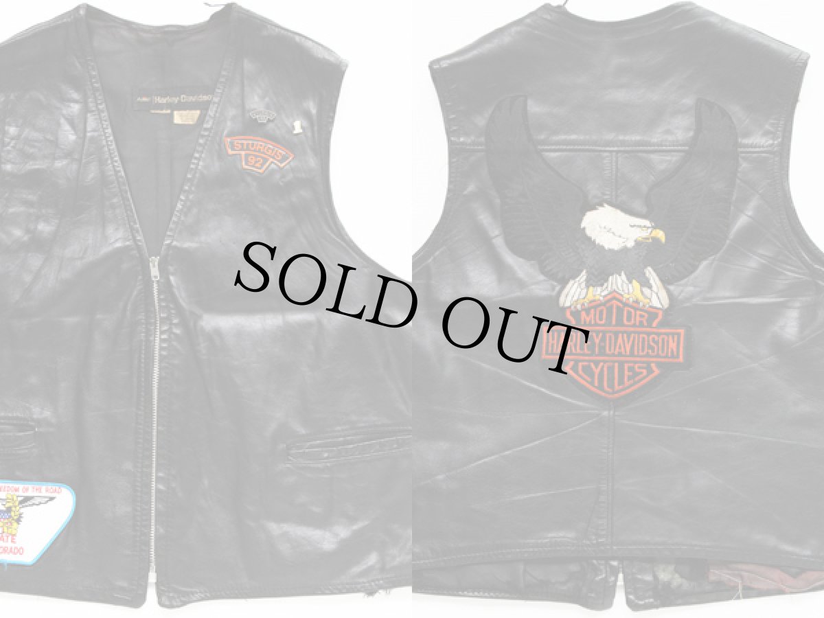画像2: 70s AMF Harley-Davidson ハーレー ダビッドソン レザーベスト (2)