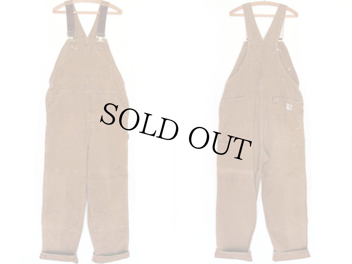 画像2: 70s carharttカーハート 山ポケ ダック地 ダブルニー オーバーオール (2)