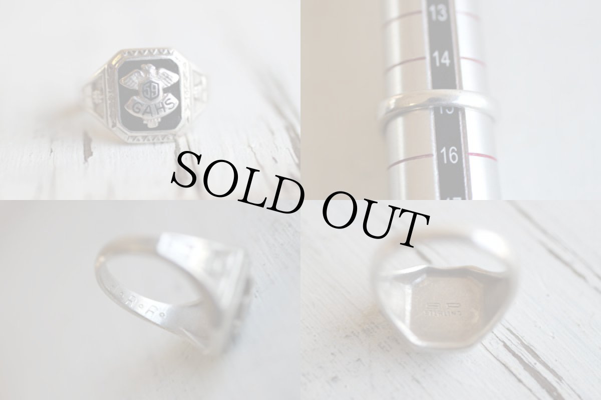 画像3: 50s 1959 GAHS シルバー カレッジリング★クラスリング (3)