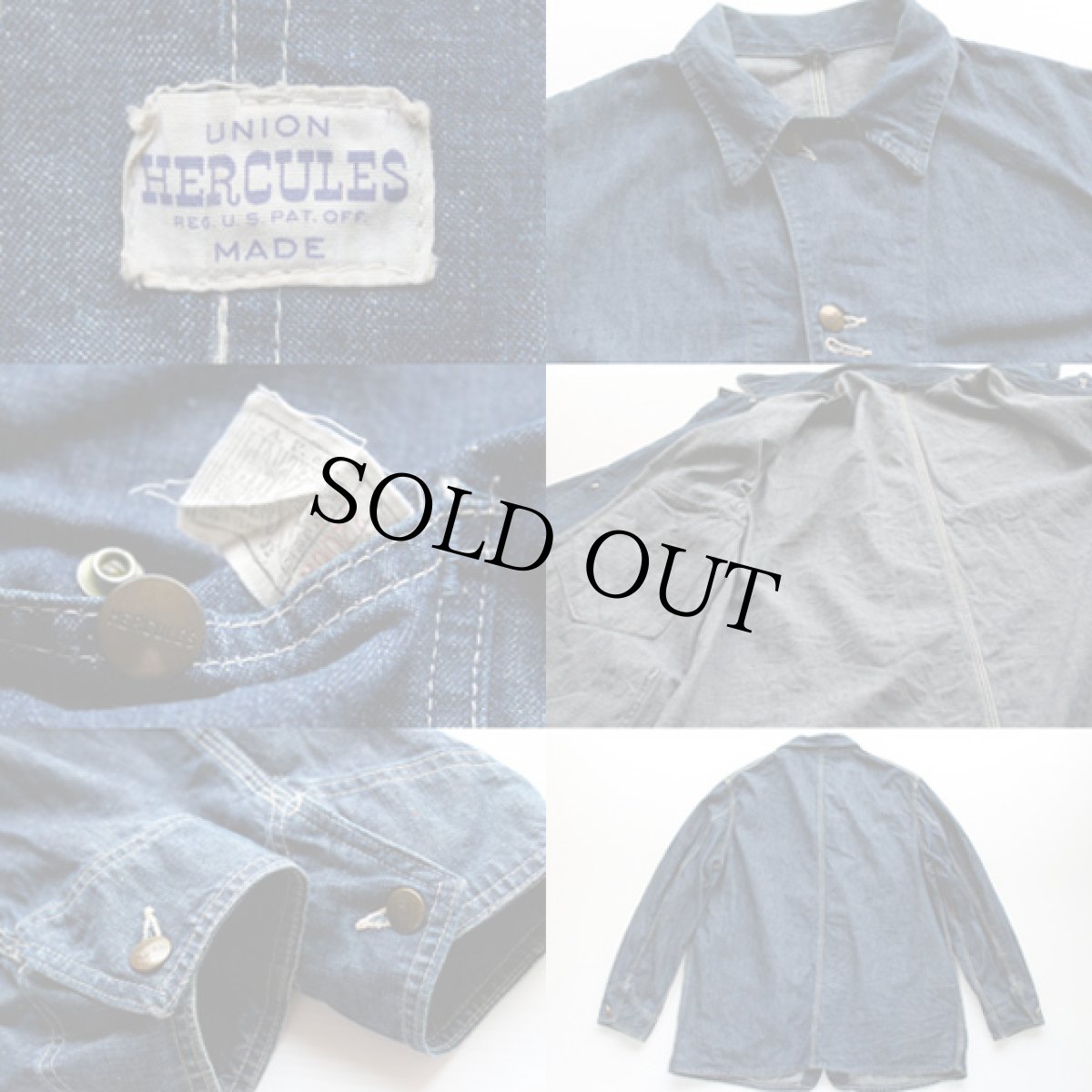 画像3: 50s HERCULESヘラクレス インディゴ デニム カバーオール (3)