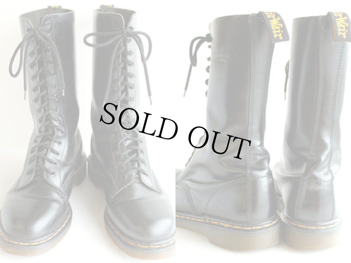 画像2: 英国製 DR.MARTENSドクターマーチン 14ホールブーツ ブラック UK10 (2)