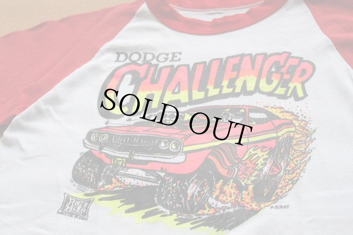 画像2: 70s DODGE CHALLENGER ツートン 七分袖 ラグランTシャツ (2)