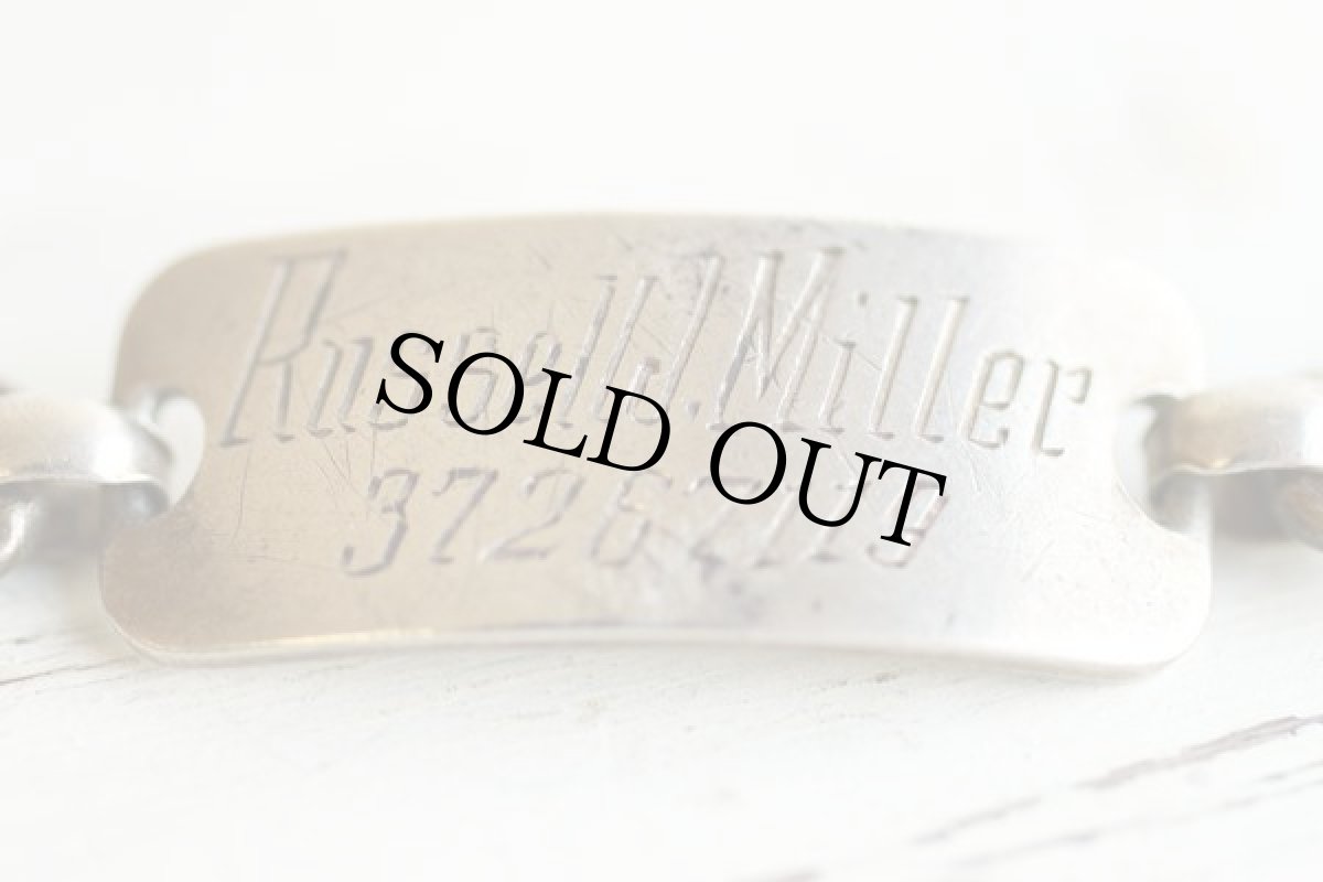 画像2: ビンテージ ミリタリー IDブレスレット★WW2 40s シルバー (2)