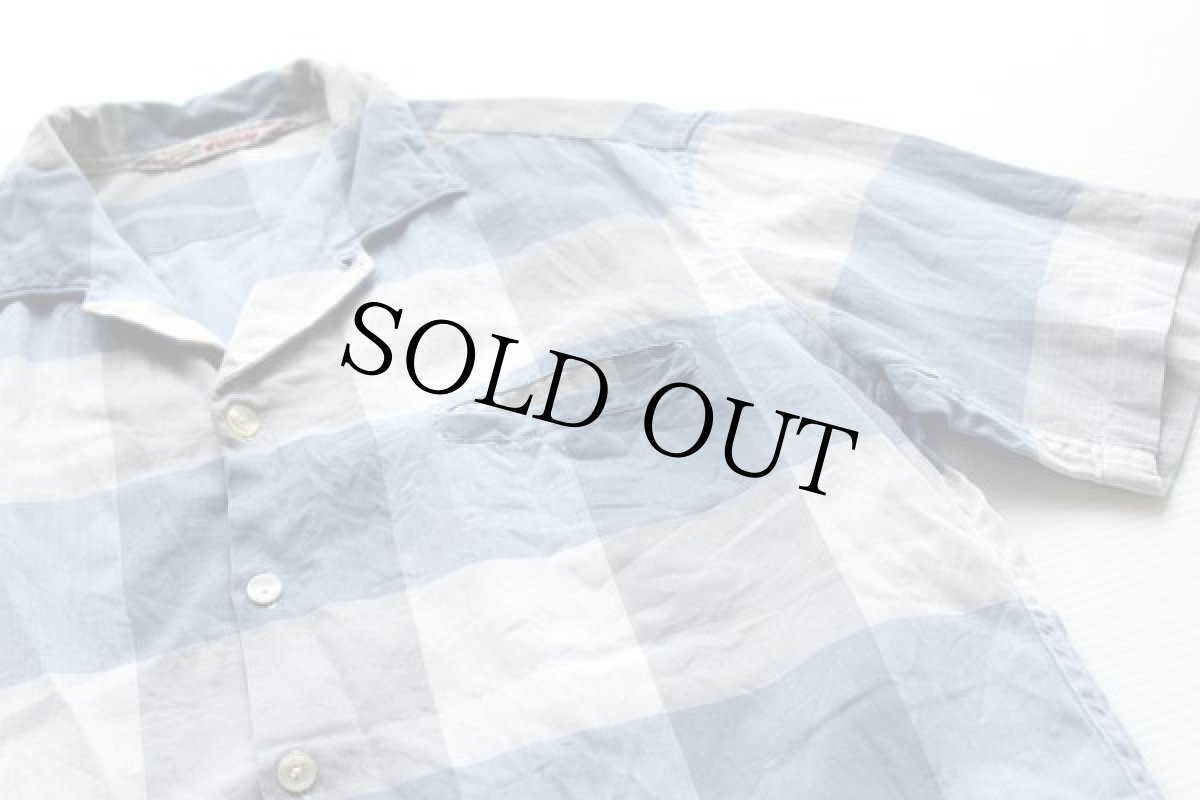 画像2: 50s USA製 McGREGORマクレガー ブロックチェック 半袖コットンシャツ (2)